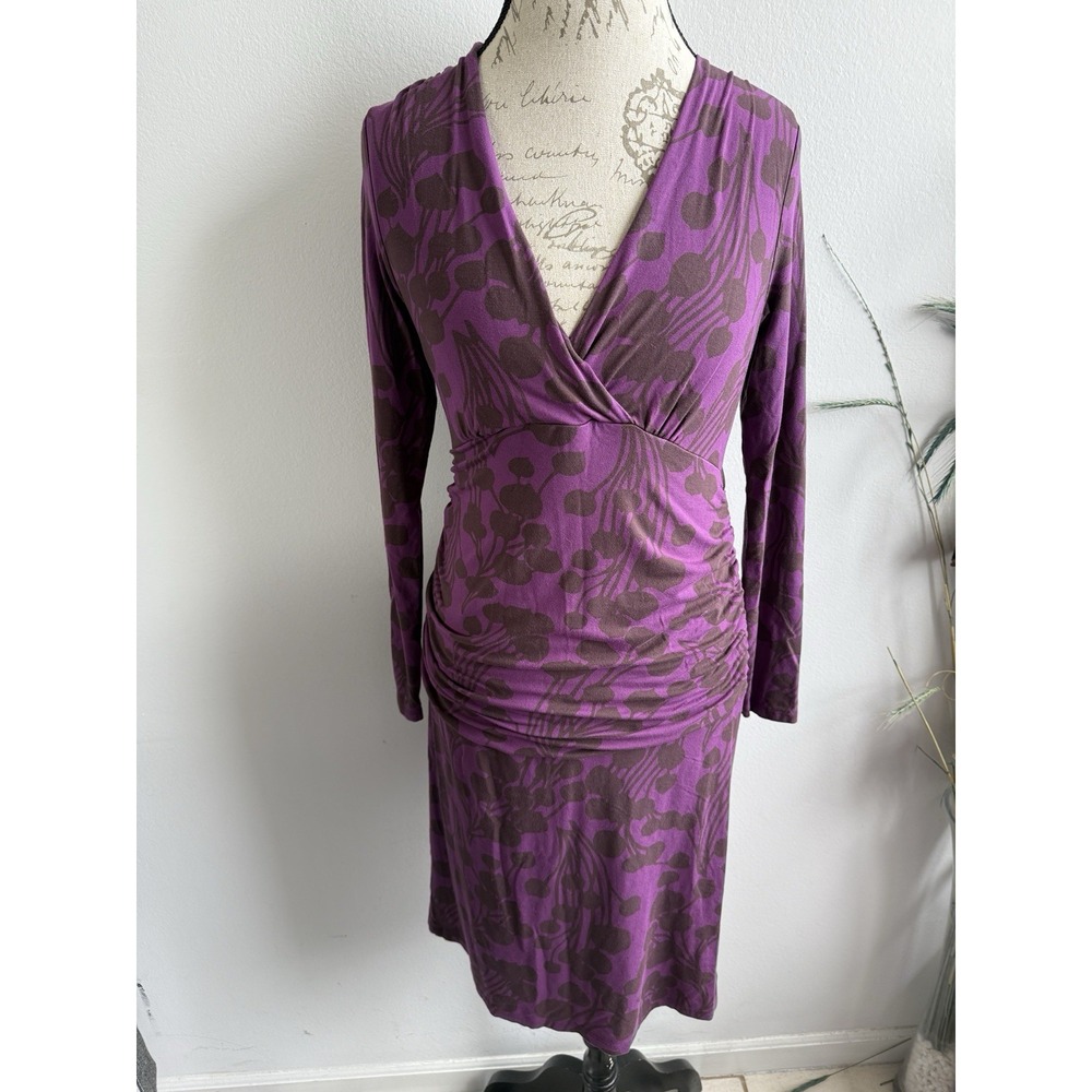 BODEN dress size US 8 UK 12 Plum lightweight Long Sleeve